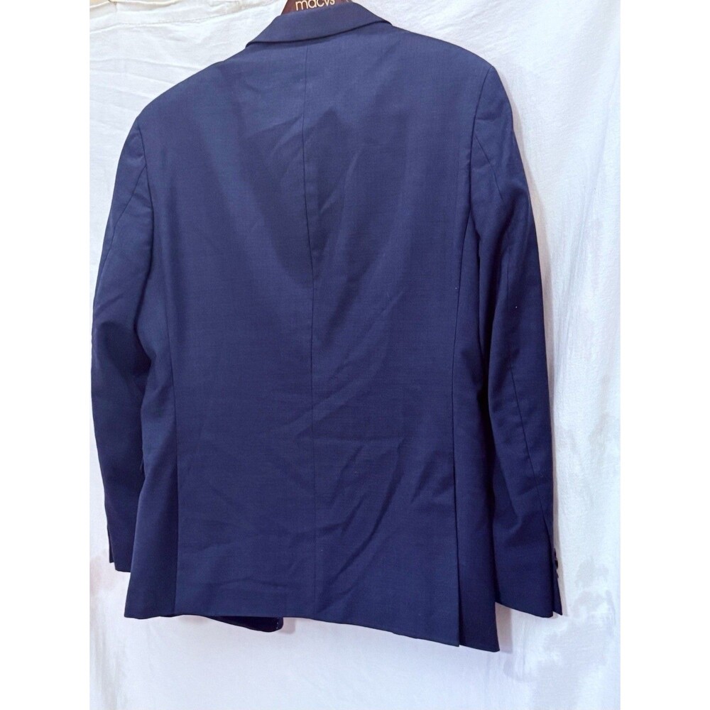 Tommy Hilfiger Navy Wool Blend Blazer 44R Stretch Suit Jacket Men EUC Preppy - Picture 3 of 16